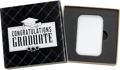 SilverTowne Natural Kraft Paper Gift Box with Black/White Graduate Box Sleeve